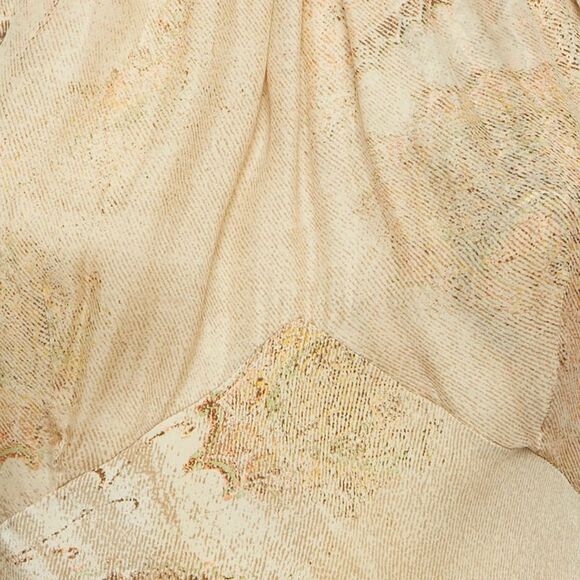 Roberto Cavalli Beige Paisley Print Silk Neck Tie Detail Dress Xs - Picture 3 of 5